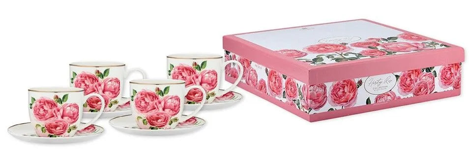 Ashdene Heritage Rose - Cup & Saucer 4 Pack