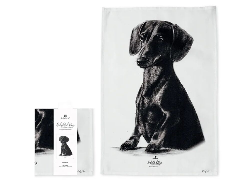 Ashdene Delightful Dogs - Dachshund Tea Towel
