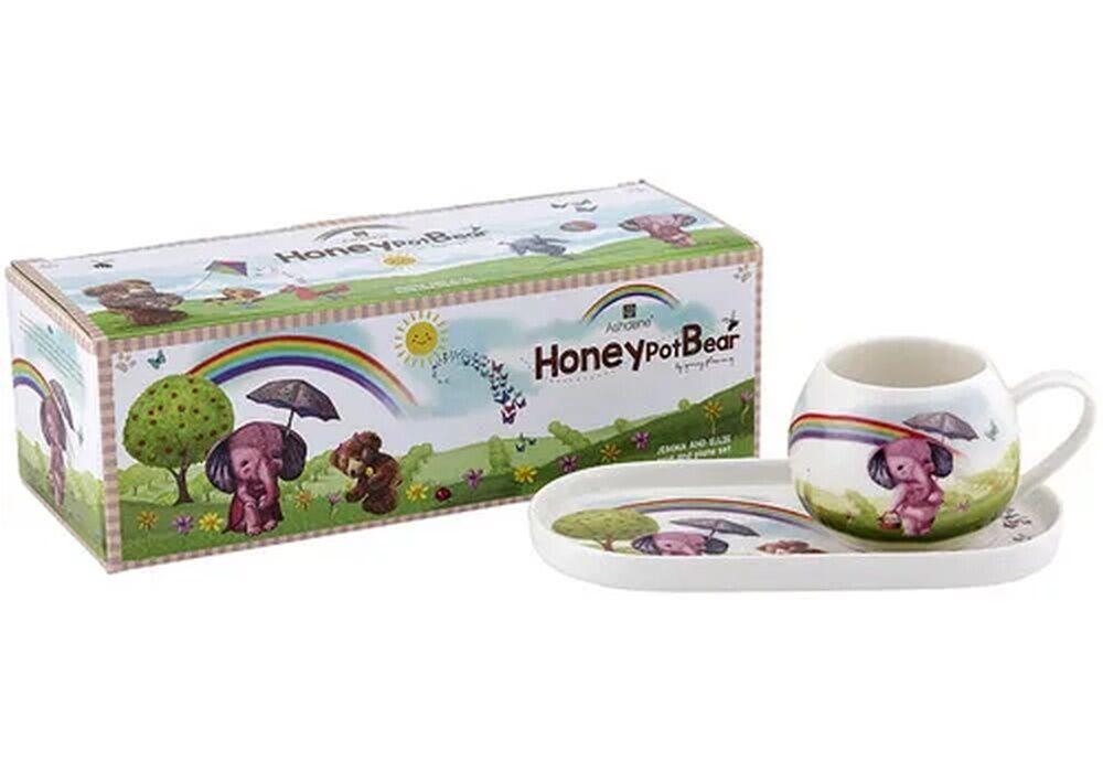 Ashdene Honey Pot Bear - Ellie & Jemma Mini Hug Mug & Plate Set