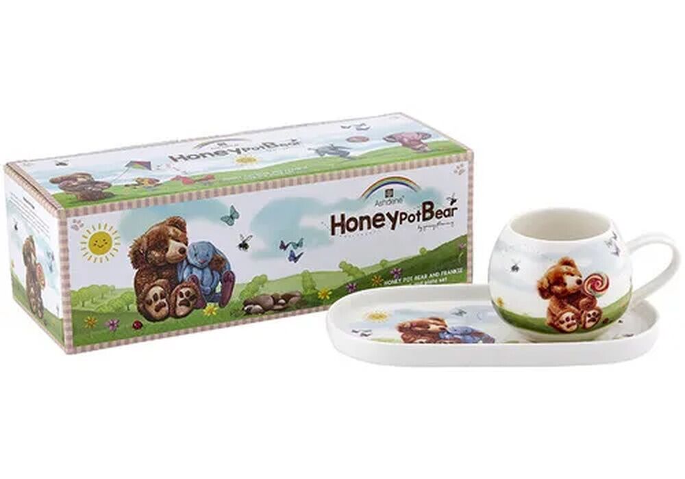 Ashdene Honey Pot Bear - Honey Pot Bear & Frankie Mini Hug Mug & Plate Set