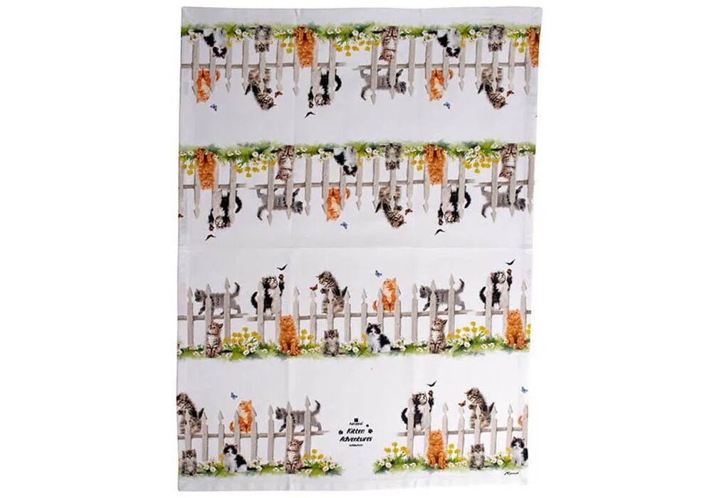 Ashdene Kitten Adventures - Chasing Butterflies Tea Towel