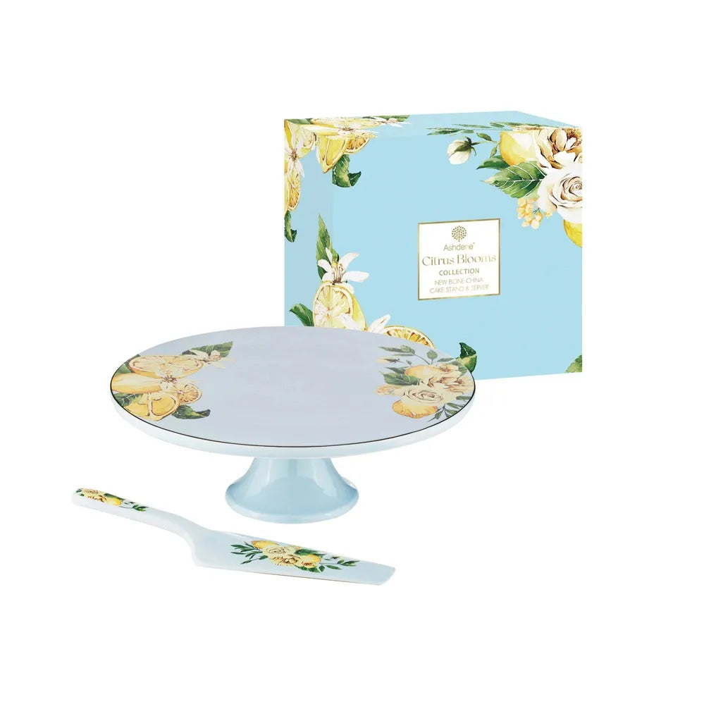 Ashdene Citrus Blooms - Footed Cake Stand & Server Set