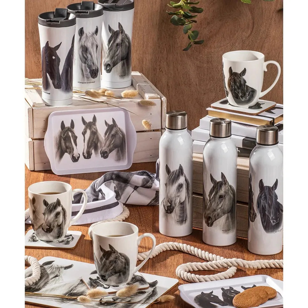 Ashdene Horse Trio - Black Travel Mug