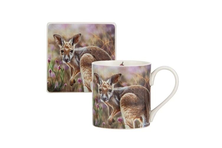 Ashdene Babies of the Bush Mug & Coaster Set - Kangaroo Joey