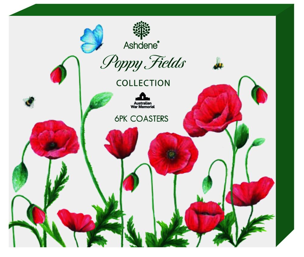 Ashdene Poppy Fields - Coasters - Pack of 6
