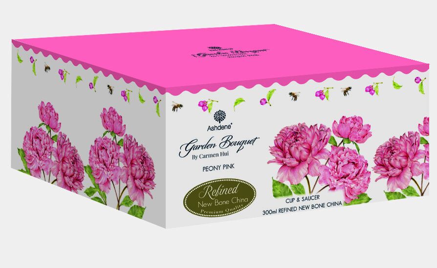 Ashdene Garden Bouquet - Pink Peony Cup and Saucer