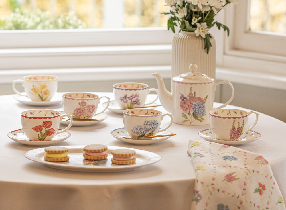 Ashdene Garden Bouquet - Pink Peony Cup and Saucer