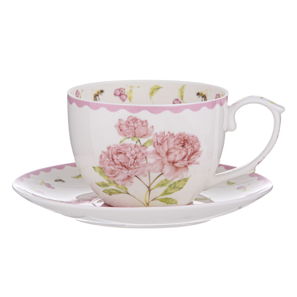 Ashdene Garden Bouquet - Pink Peony Cup and Saucer