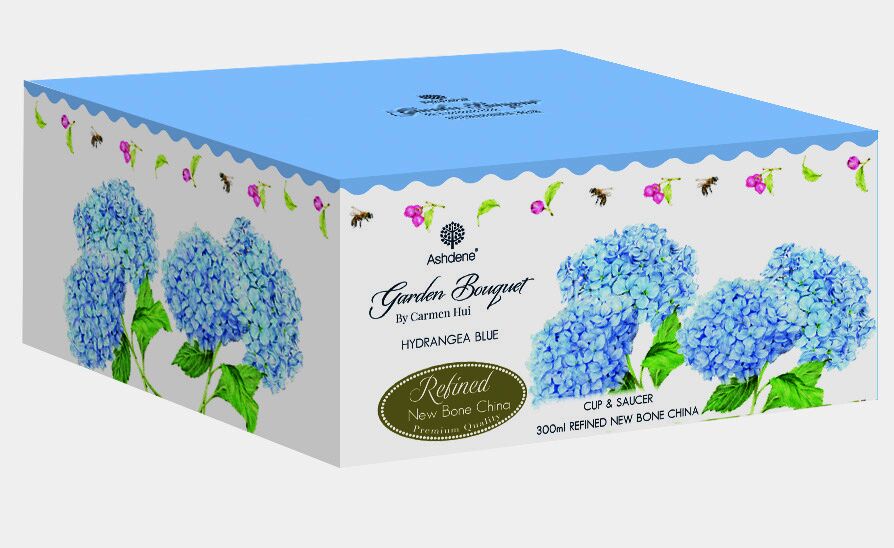 Ashdene Garden Bouquet - Blue Hydrangea Cup and Saucer