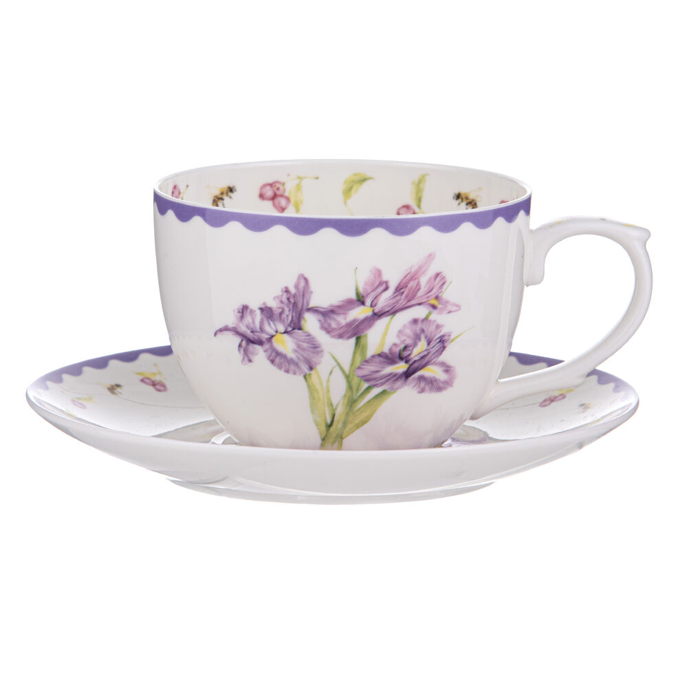 Ashdene Garden Bouquet - Purple Iris Cup and Saucer
