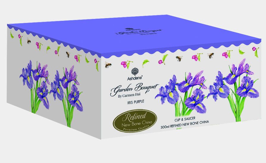 Ashdene Garden Bouquet - Purple Iris Cup and Saucer