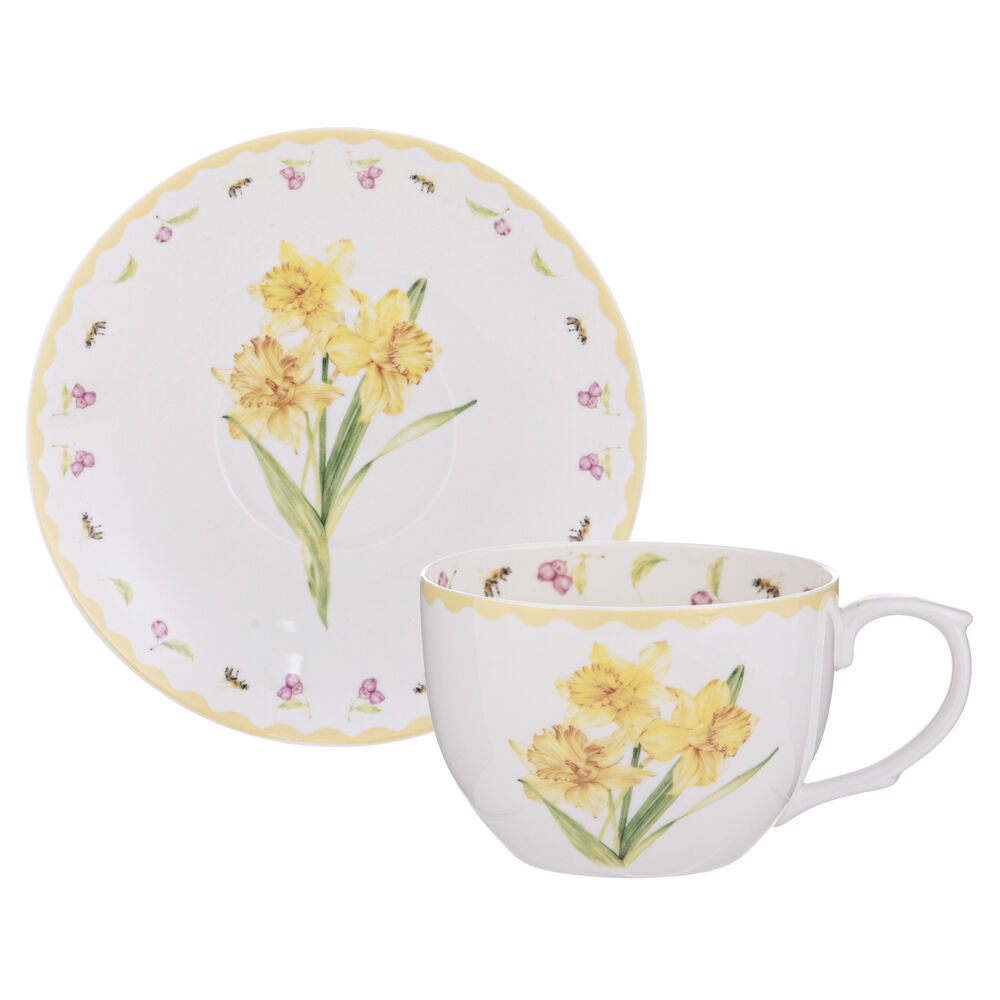Ashdene Garden Bouquet - Yellow Daffodil Cup and Saucer