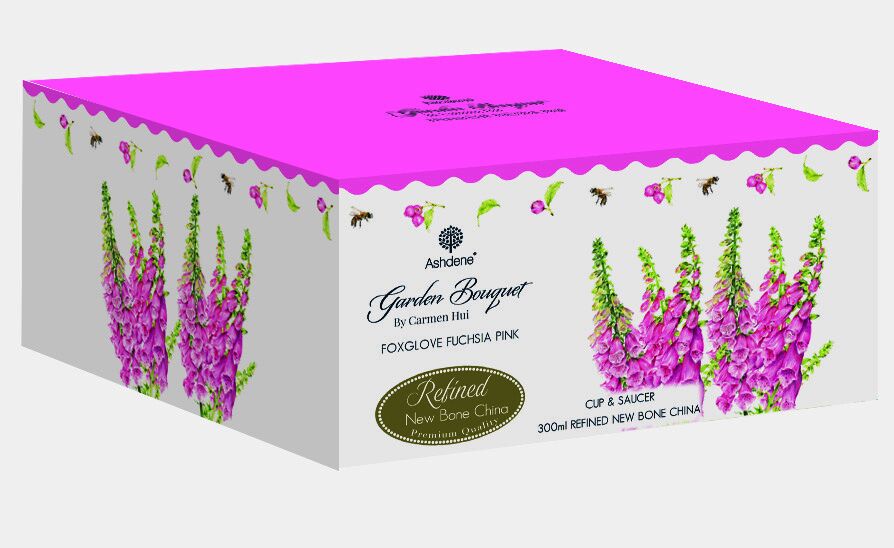 Ashdene Garden Bouquet - Fuchsia Foxglove Cup and Saucer