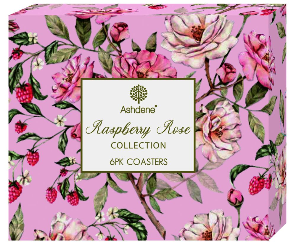 Ashdene Raspberry Rose - Coasters - Pack of 6