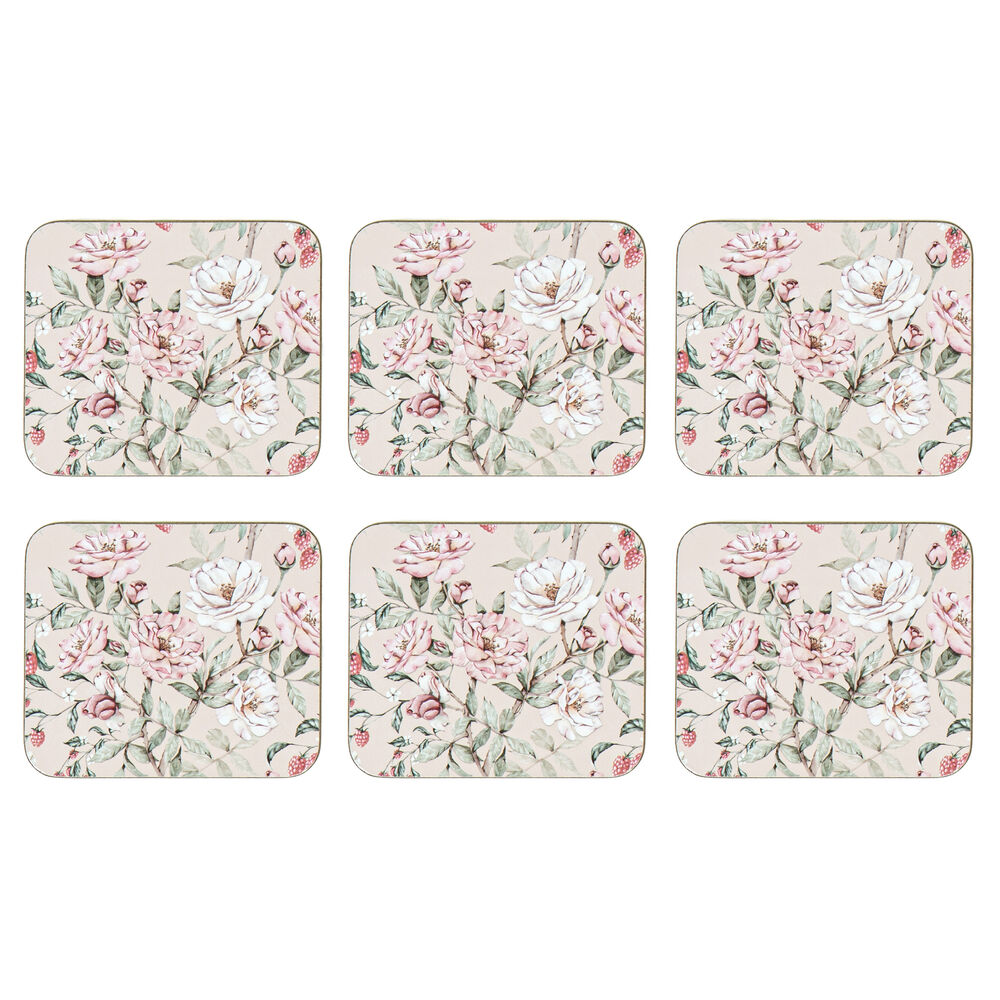 Ashdene Raspberry Rose - Coasters - Pack of 6