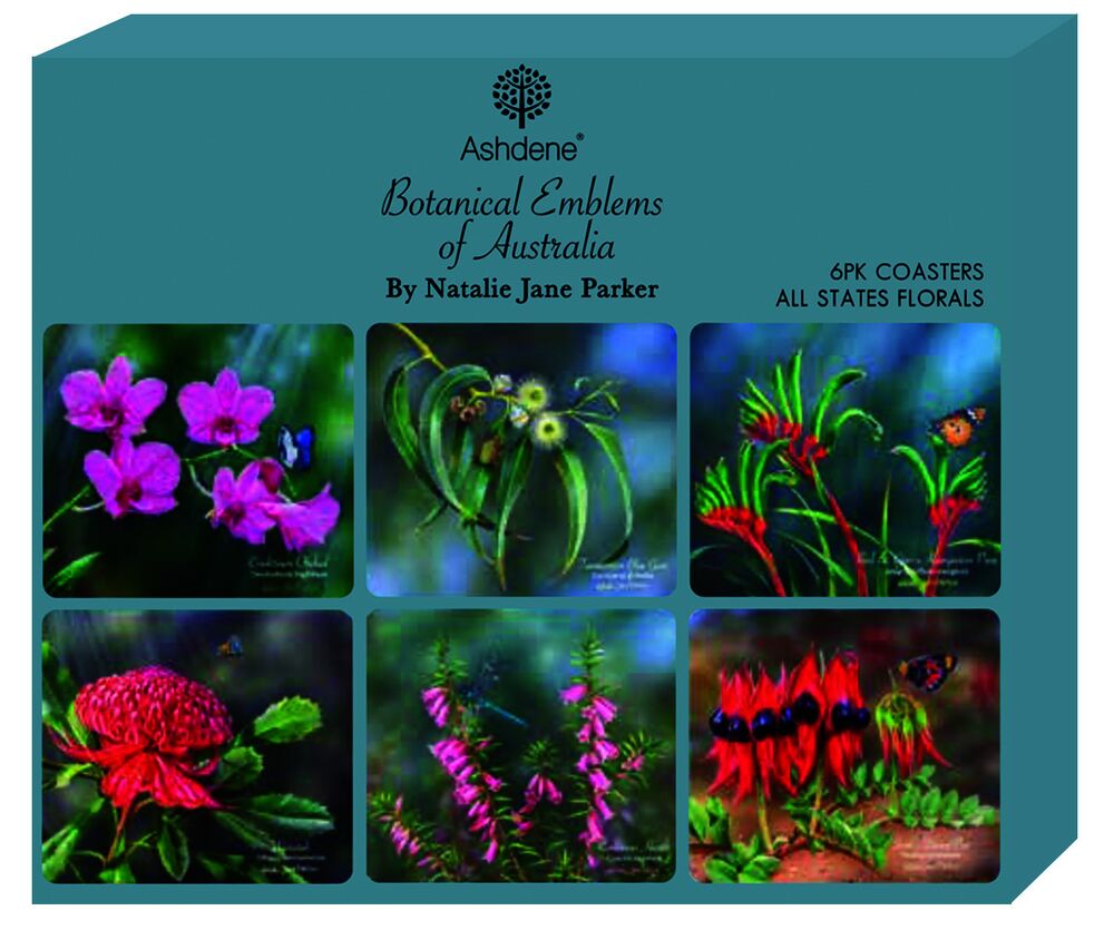 Ashdene Botanical Emblems - Coasters - Pack of 6