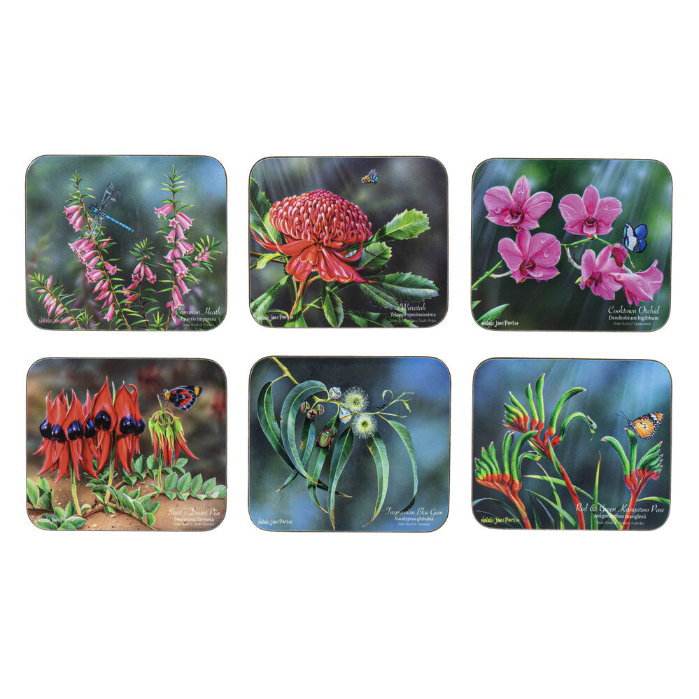 Ashdene Botanical Emblems - Coasters - Pack of 6