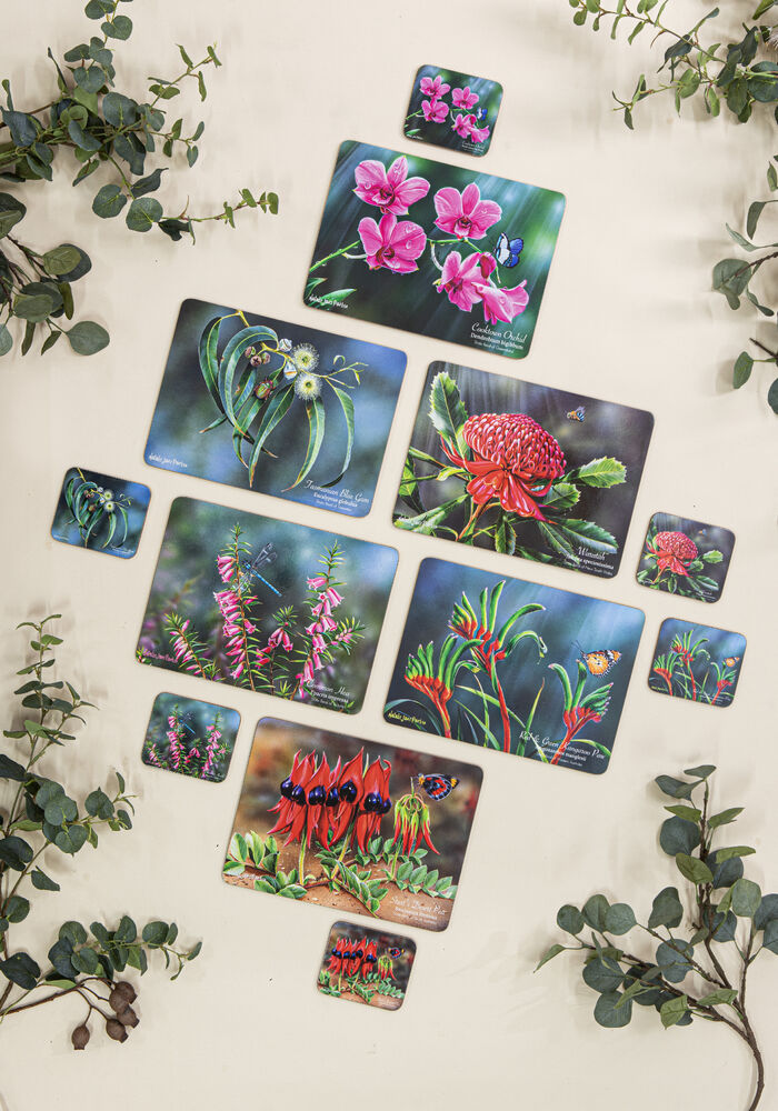 Ashdene Botanical Emblems - Coasters - Pack of 6