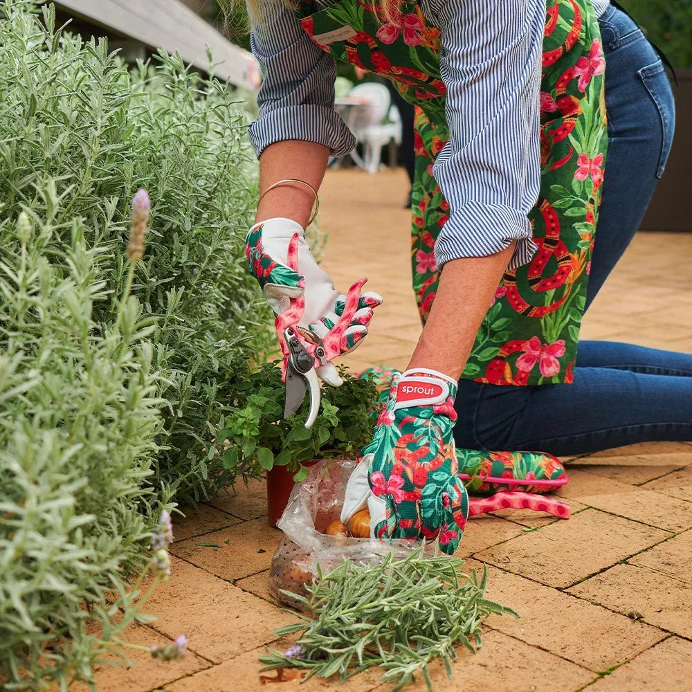 Sprout Goatskin Gardening Gloves - Jungle Snake