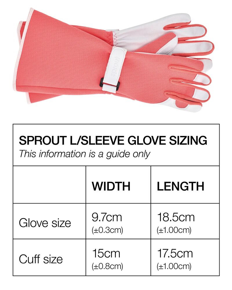 Sprout Long Sleeve Gardening Gloves - Coral