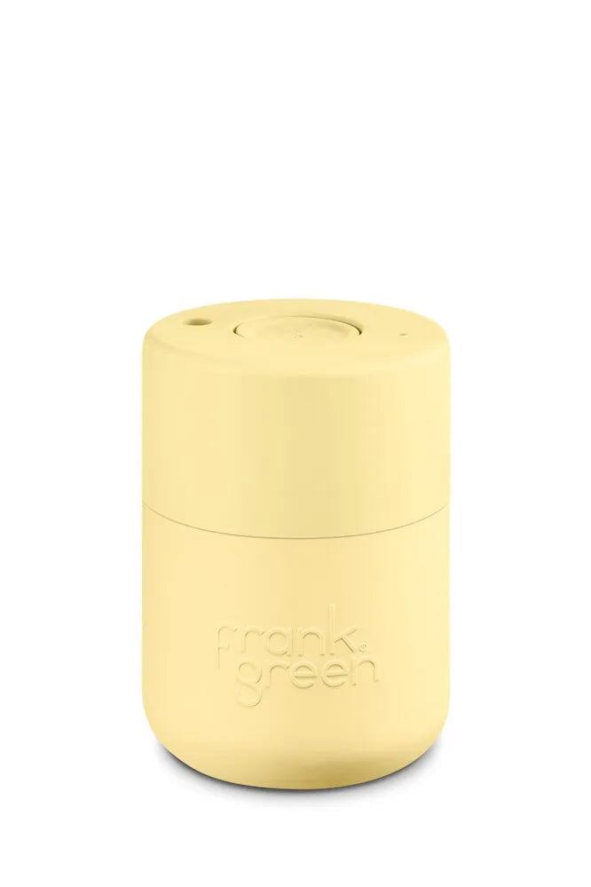 Frank Green Reusable Cup - Original 230ml Buttermilk Push Button Lid