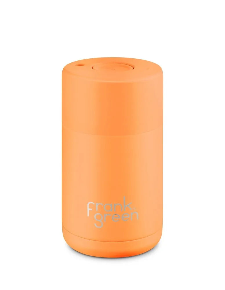 Frank Green Reusable Cup - Ceramic 295ml Neon Orange Push Button