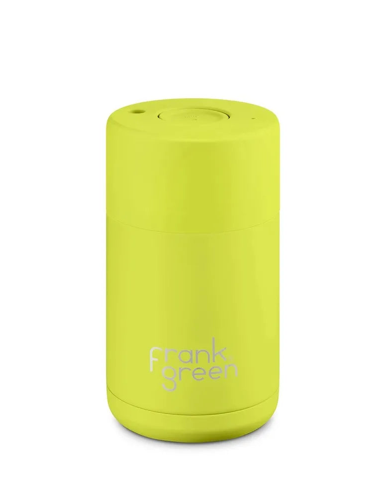 Frank Green Reusable Cup - Ceramic 295ml Neon Yellow Push Button