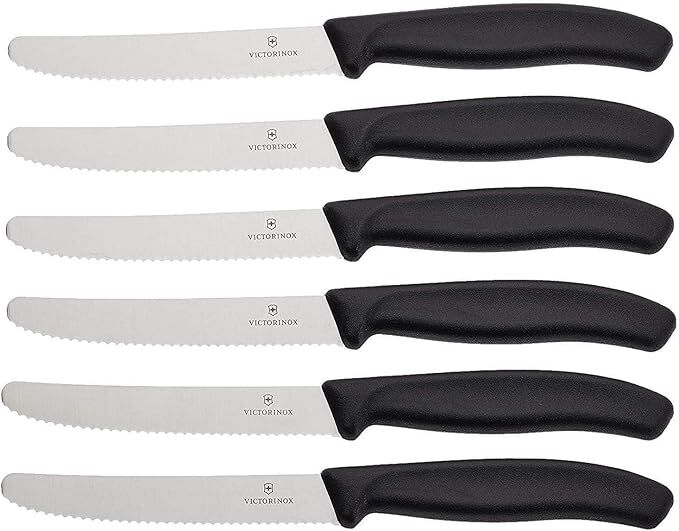 Victorinox Swiss Classic Tomato and Table Knife 6pc Set Black