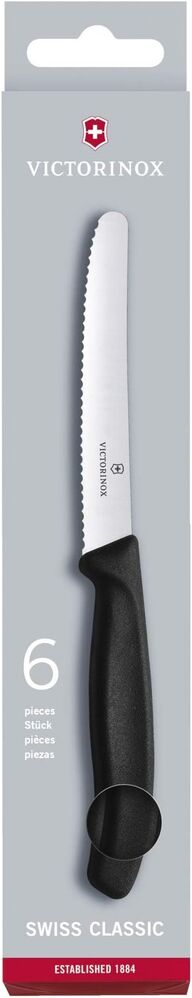 Victorinox Swiss Classic Tomato and Table Knife 6pc Set Black