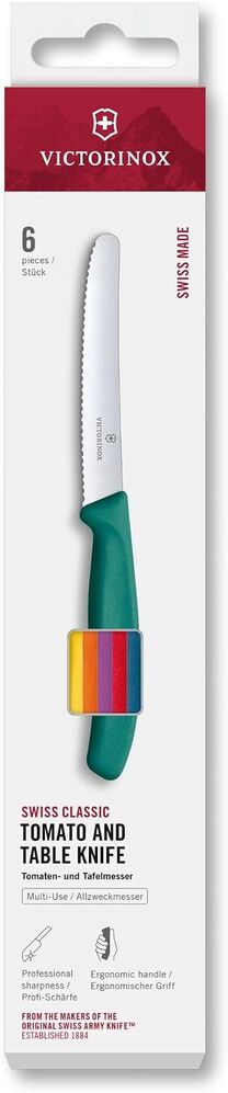 Victorinox Swiss Classic Tomato and Table Knife Wavy Edge 6pc Set Multicolour