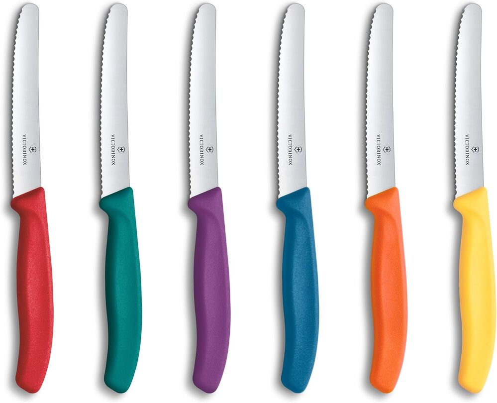 Victorinox Swiss Classic Tomato and Table Knife Wavy Edge 6pc Set Multicolour