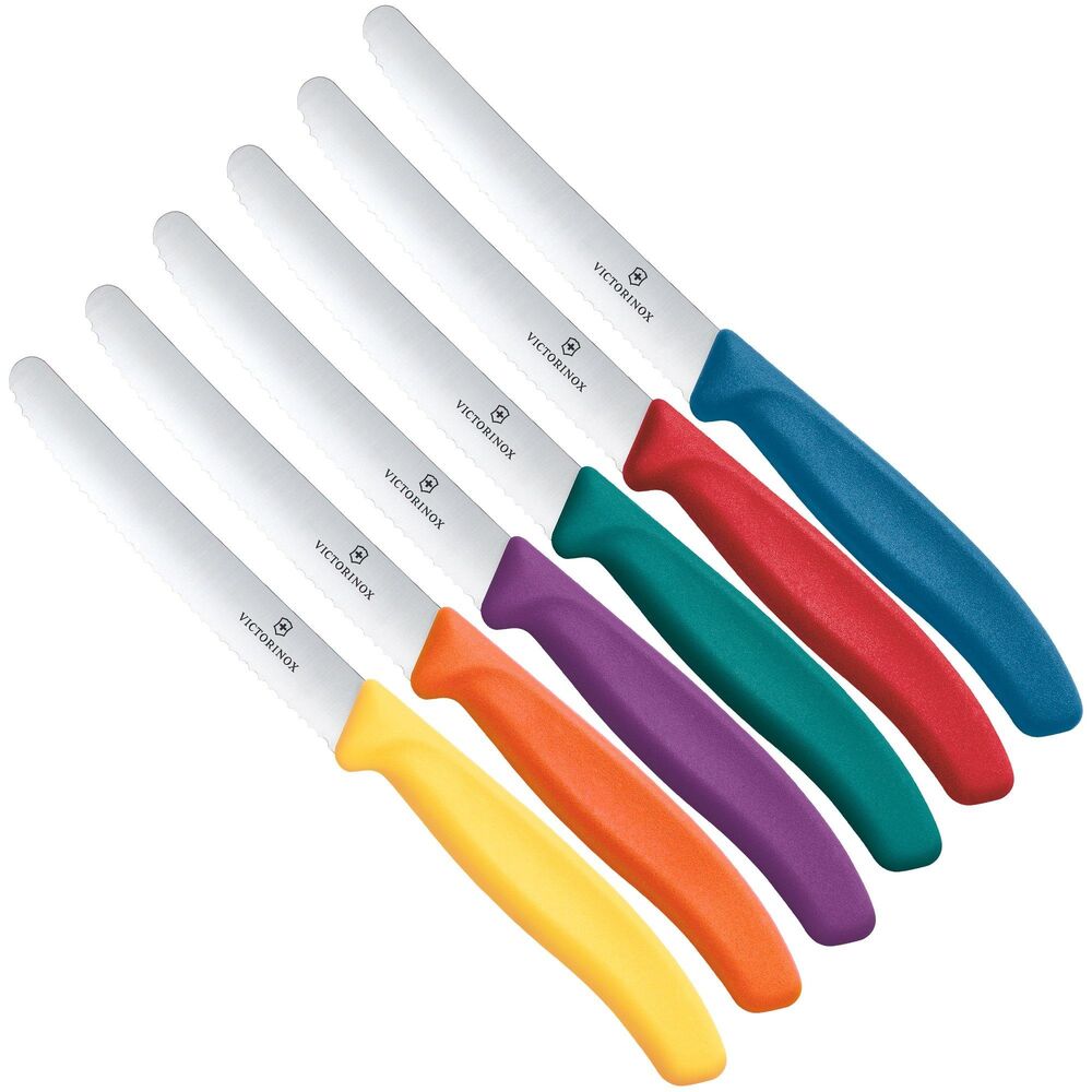 Victorinox Swiss Classic Tomato and Table Knife Wavy Edge 6pc Set Multicolour
