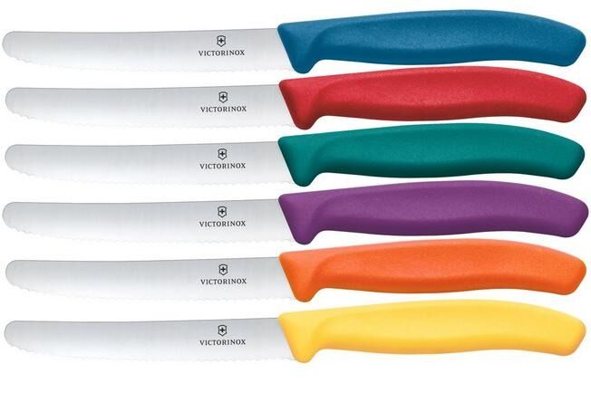 Victorinox Swiss Classic Tomato and Table Knife Wavy Edge 6pc Set Multicolour