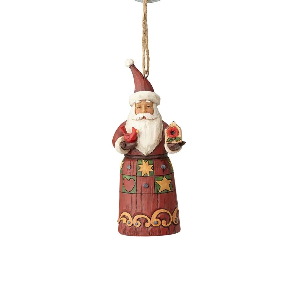 Folklore by Jim Shore - Santa with Birdhouse Hanging Ornament
