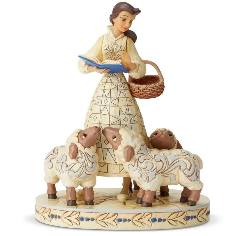Jim Shore Disney Traditions - Beauty & the Beast Belle - Bookish Beauty White Woodland