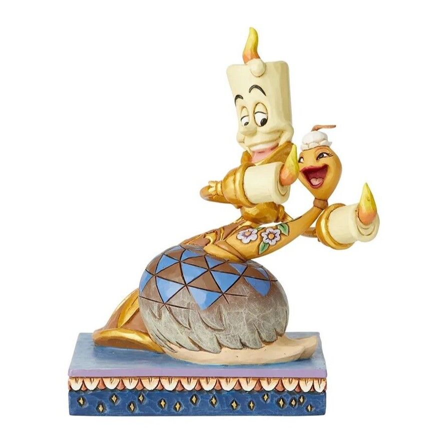 Jim Shore Disney Traditions - Beauty & the Beast Lumiere & Feather Duster - Romance by Candlelight