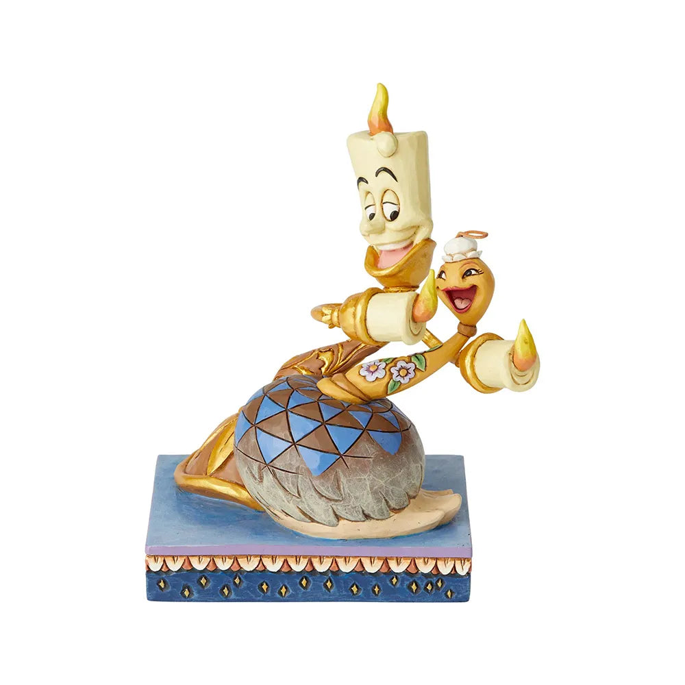 Jim Shore Disney Traditions - Beauty & the Beast Lumiere & Feather Duster - Romance by Candlelight