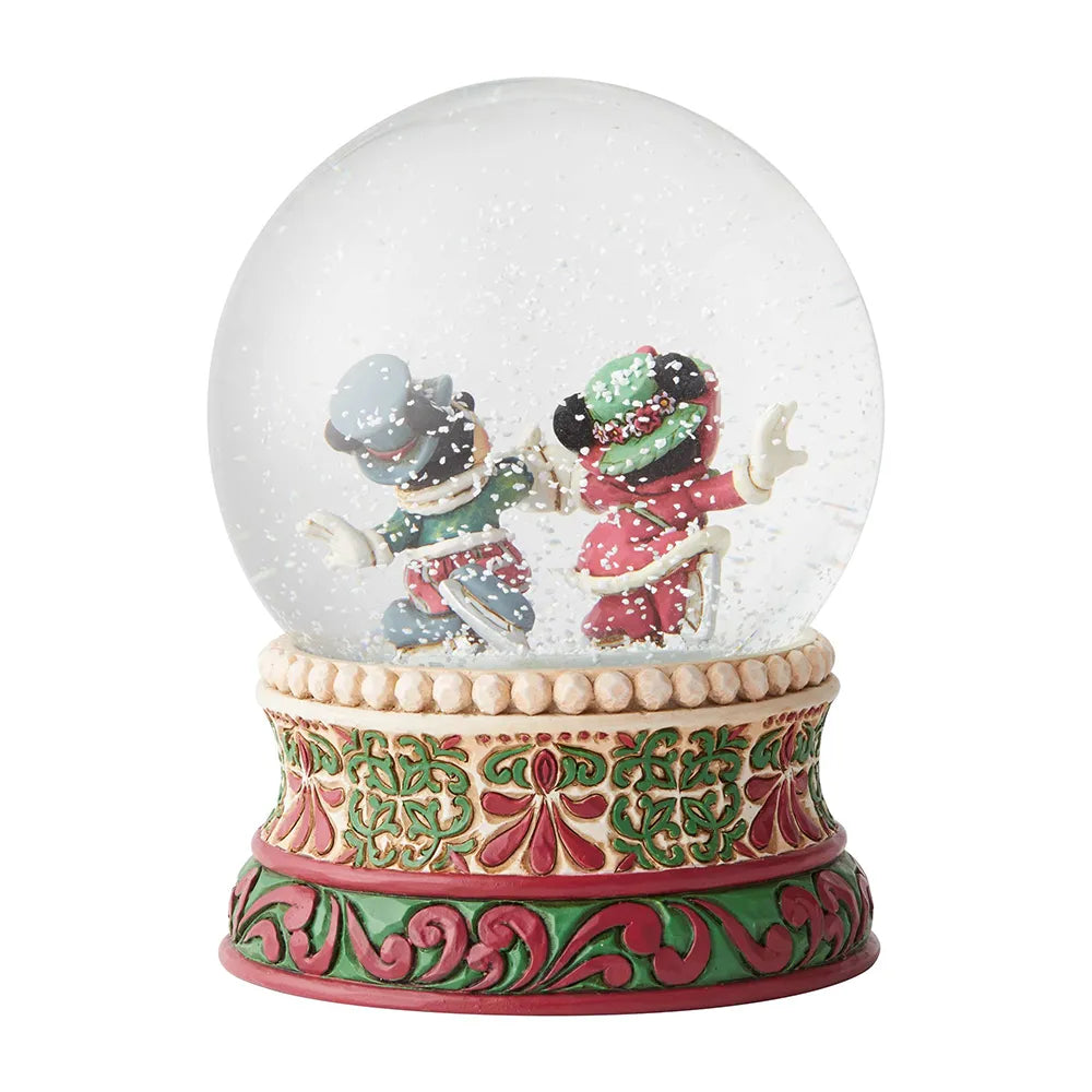 Jim Shore Disney Traditions - Mickey & Minnie Mouse Victorian - Splendid Skaters Waterball