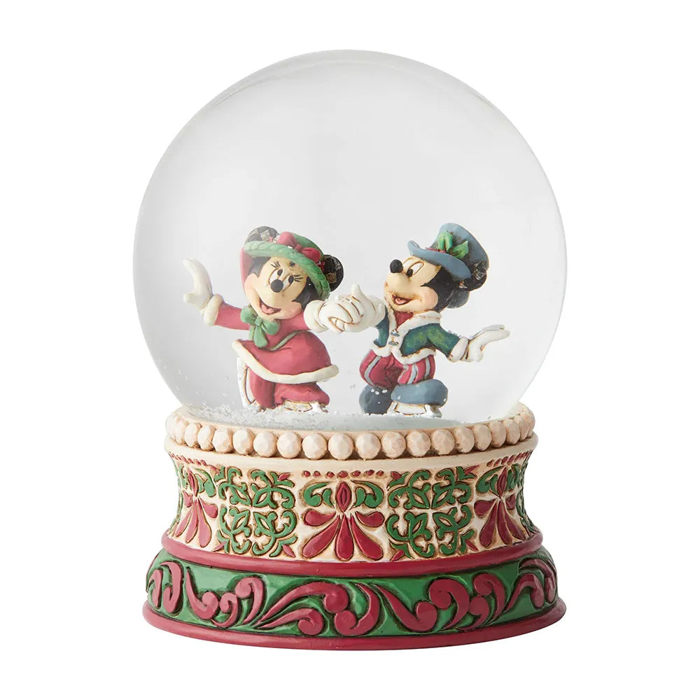Jim Shore Disney Traditions - Mickey & Minnie Mouse Victorian - Splendid Skaters Waterball