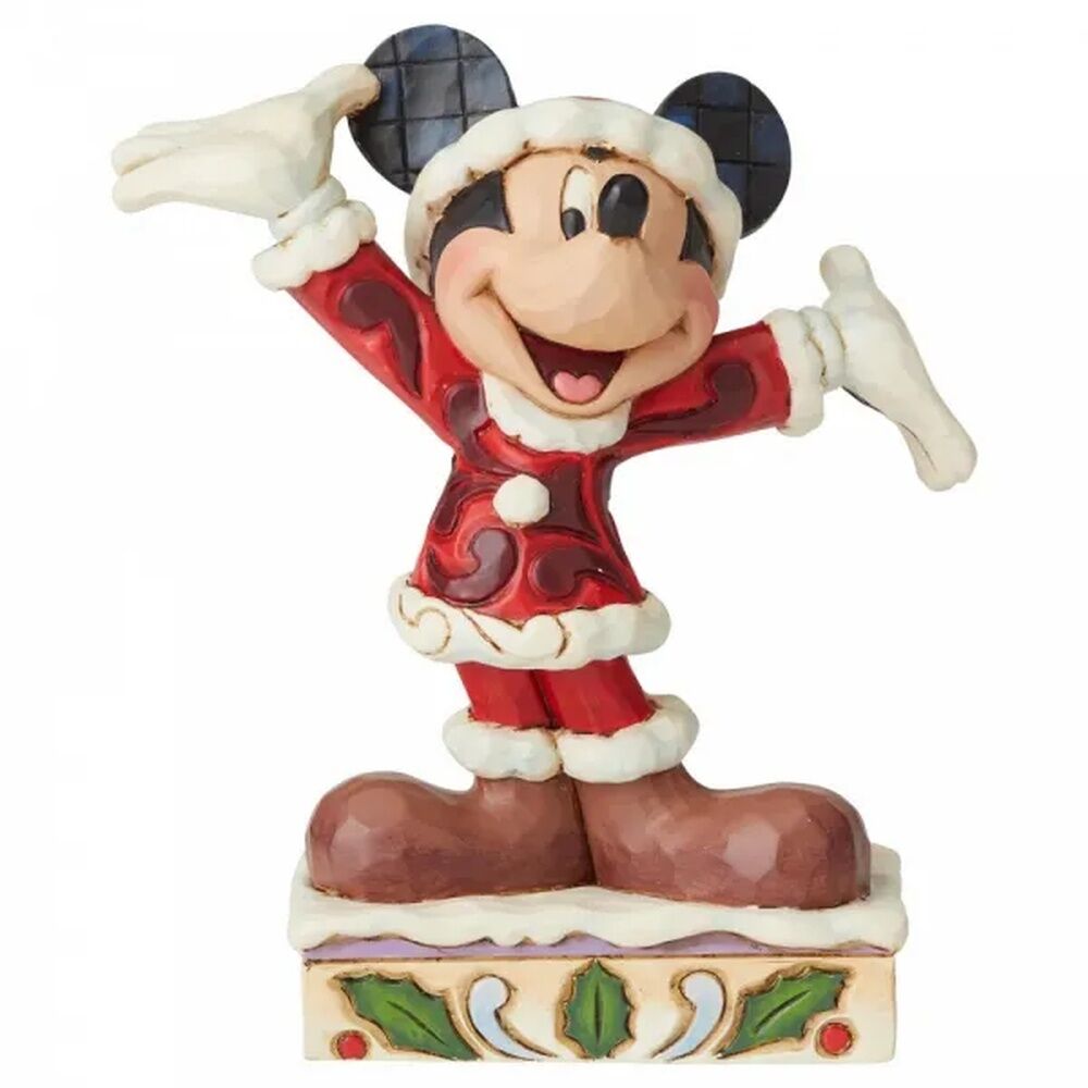 Jim Shore Disney Traditions - Mickey Mouse Christmas Personality Pose - Tis A Splendid Season