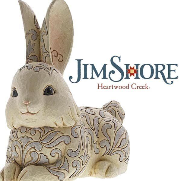 Jim Shore Heartwood Creek White Woodland - Bunny Garden Statue