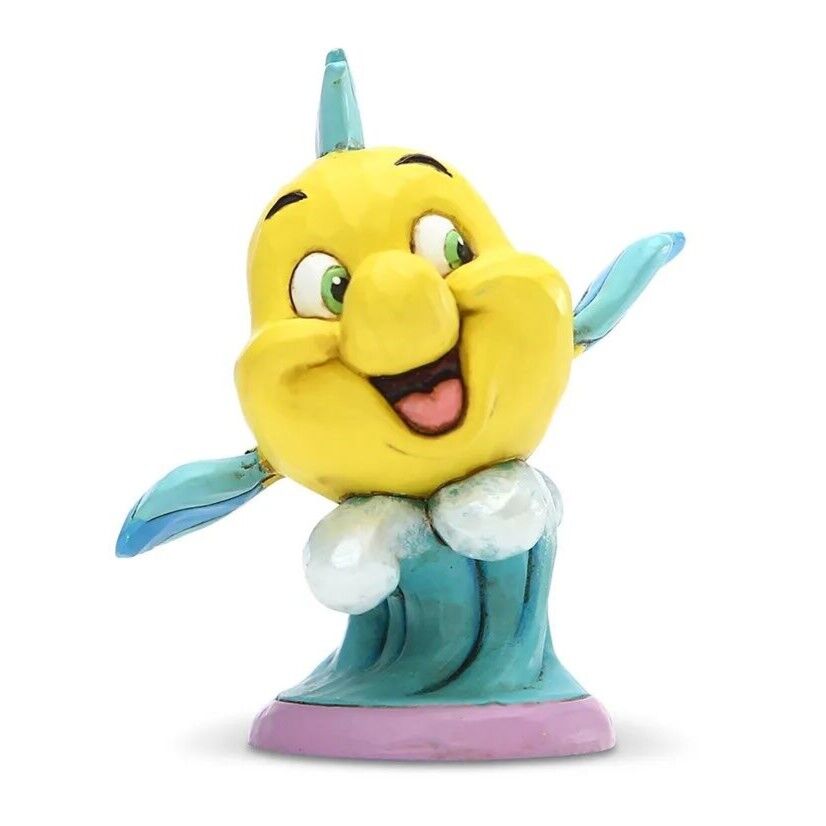 Jim Shore Disney Traditions - The Little Mermaid Flounder - Go Fish! Personality Pose