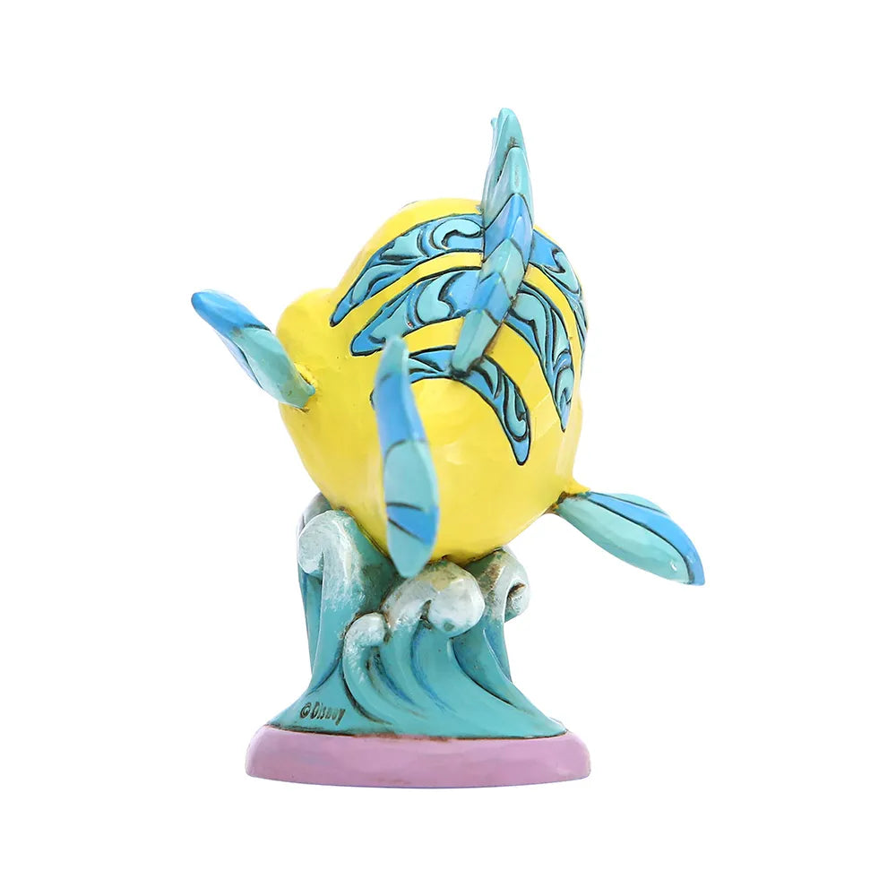 Jim Shore Disney Traditions - The Little Mermaid Flounder - Go Fish! Personality Pose