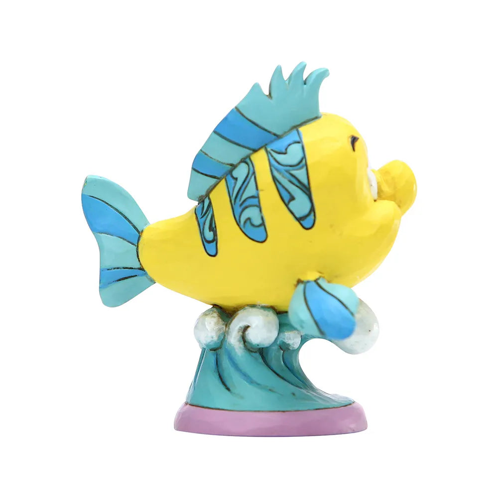 Jim Shore Disney Traditions - The Little Mermaid Flounder - Go Fish! Personality Pose