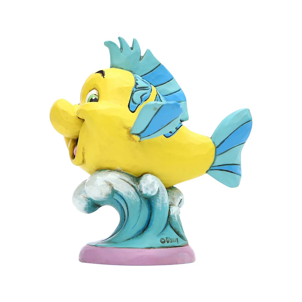 Jim Shore Disney Traditions - The Little Mermaid Flounder - Go Fish! Personality Pose