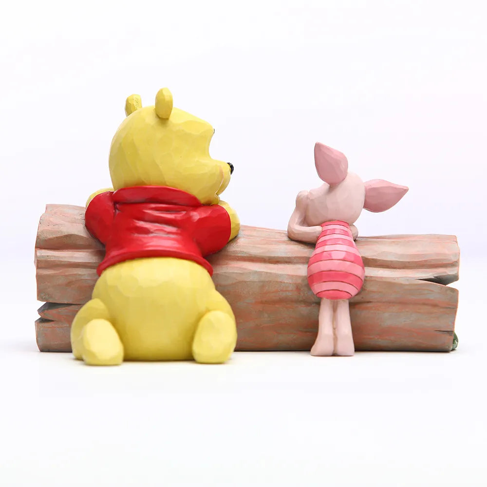 Jim Shore Disney Traditions - Winnie The Pooh and Piglet on a Log - Truncated Conversation