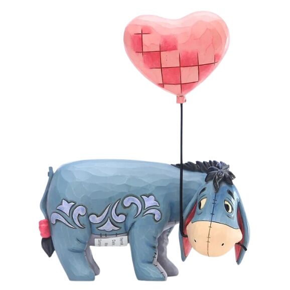 Jim Shore Disney Traditions - Winnie The Pooh Eeyore with a Heart Balloon - Love Floats