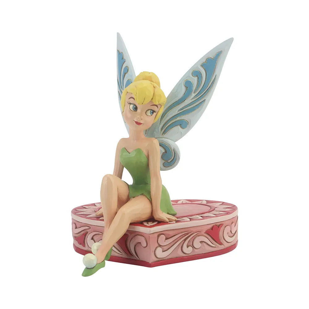 Jim Shore Disney Traditions - Peter Pan Tinkerbell Sitting On Heart - Love Seat