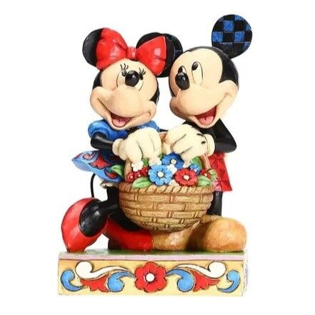 Jim Shore Disney Traditions - Mickey & Minnie Mouse With Basket - Love in Bloom