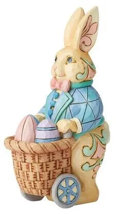 Jim Shore Heartwood Creek Easter - Bunny Pushing Cart Pint Sized